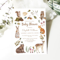 Woodland Friends Gender Neutral Baby Shower Invitation