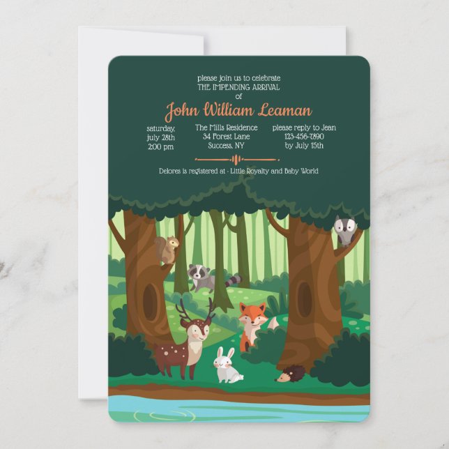 Woodland Friends Invitation (Front)