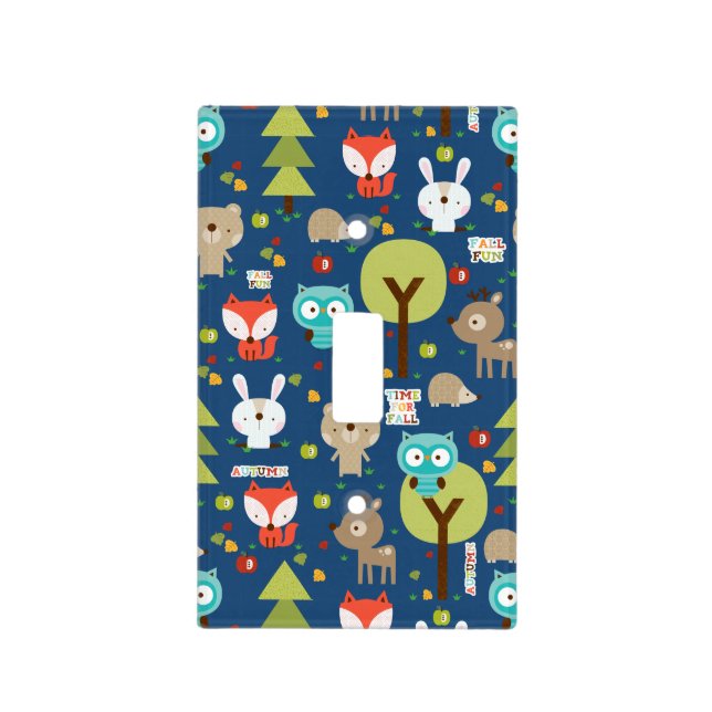 Woodland Friends Nursery Light Switch Cover (Front)
