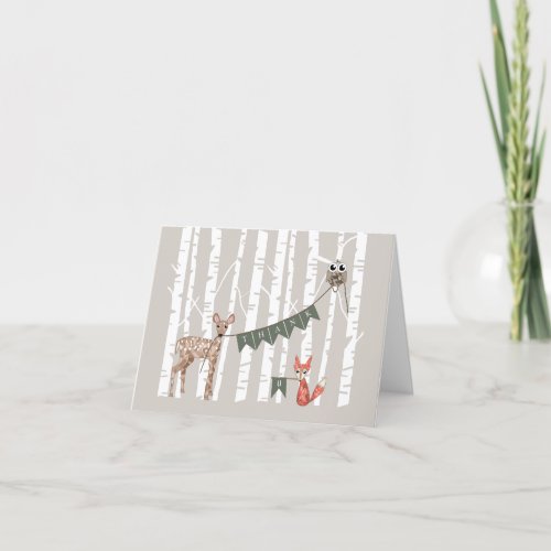 Woodland Friends Thank You Card