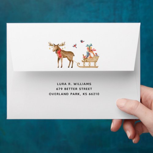 Woodland Friends Winter Birthday Personalized Envelope