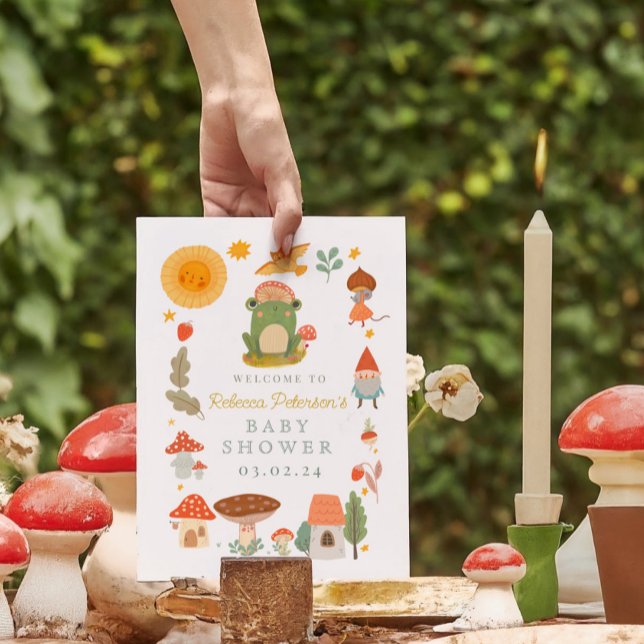 Woodland Frog  Mushroom /Baby Shower Welcome Sign (Creator Uploaded)
