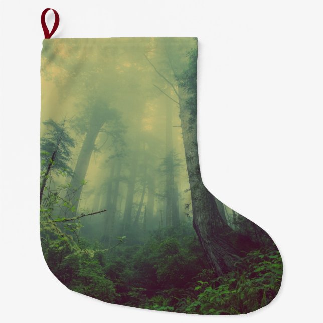 Woodland From Below Large Christmas Stocking (Front)