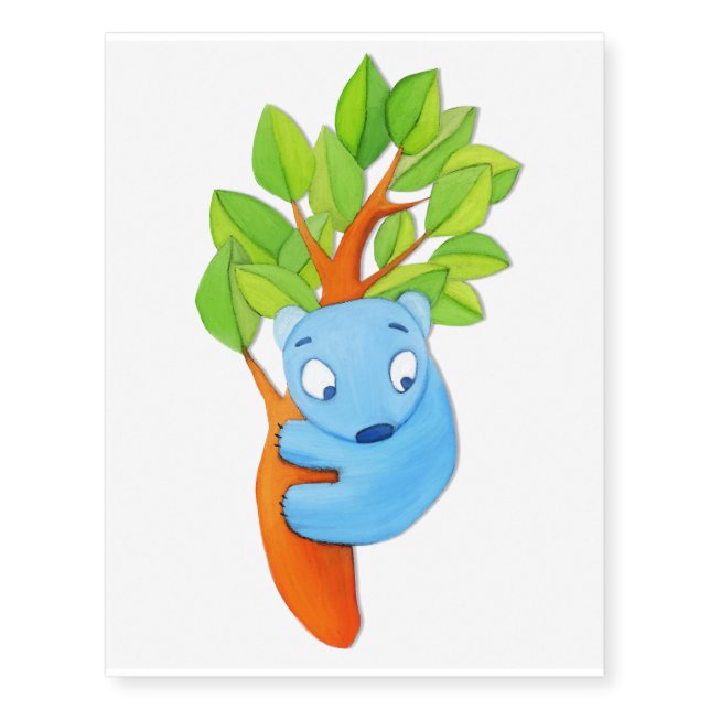 Woodland Fun Bear Temporary Tattoos (Front)