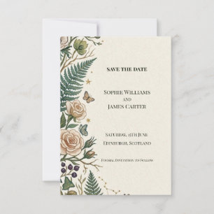 Woodland Garden Floral Save The Date Card