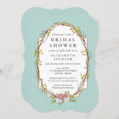 Woodland Garden Wreath Bridal Shower Invitation (Front/Back)