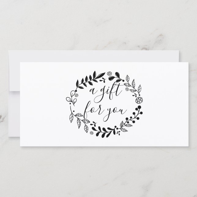 Woodland Garland Black and White Gift Certificate (Front)