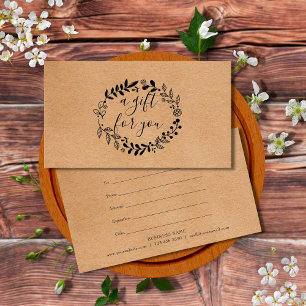 Woodland Garland Rustic Kraft Gift Certificate