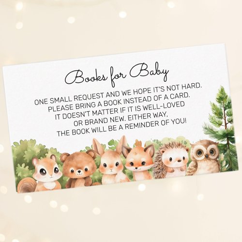 Woodland Gathering Baby Shower Book Request  Enclosure Card