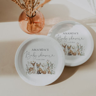 Woodland Gender Neutral Baby Shower  Paper Plates