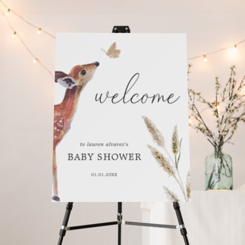 Woodland Gender Neutral Baby Shower Welcome Sign