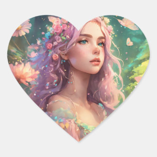 Woodland Glow Heart Stakes Heart Sticker