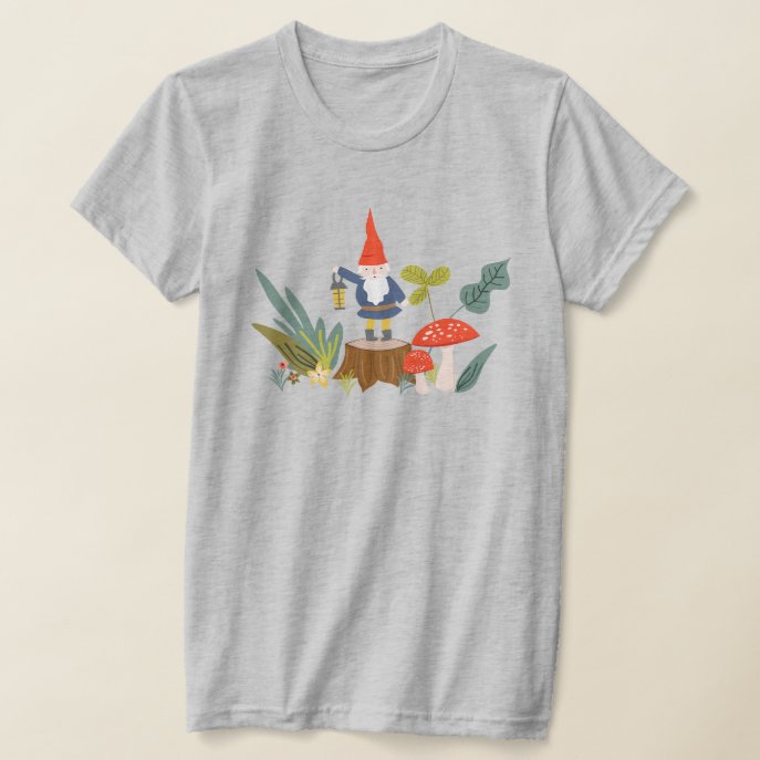 Woodland Gnome &amp; Mushroom T-Shirt