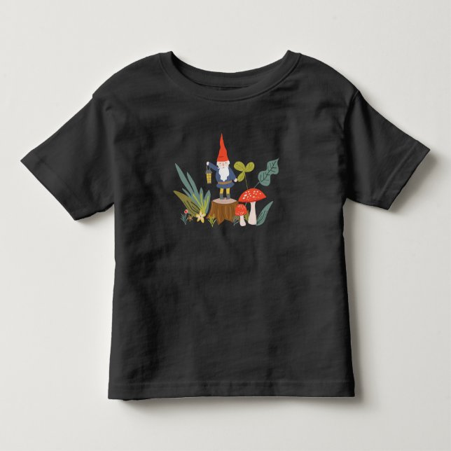 Woodland Gnome & Mushroom Toddler T-shirt (Front)