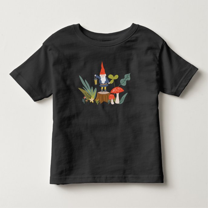 Woodland Gnome &amp; Mushroom Toddler T-shirt