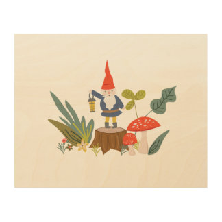 Woodland Gnome Wood Wall Art