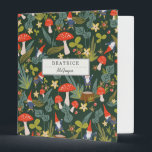 Woodland Gnomes 3 Ring Binder<br><div class="desc">A personalized whimsical green and red woodland themed illustration designed by Shelby Allison featuring a tiny gnome character,  mushrooms,  flowers and foliage.</div>