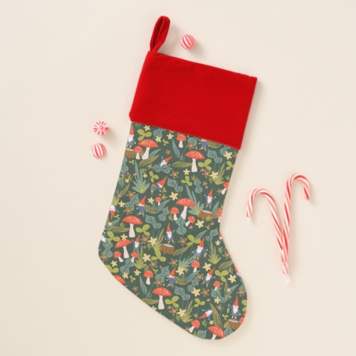 Woodland Gnomes Christmas Stocking