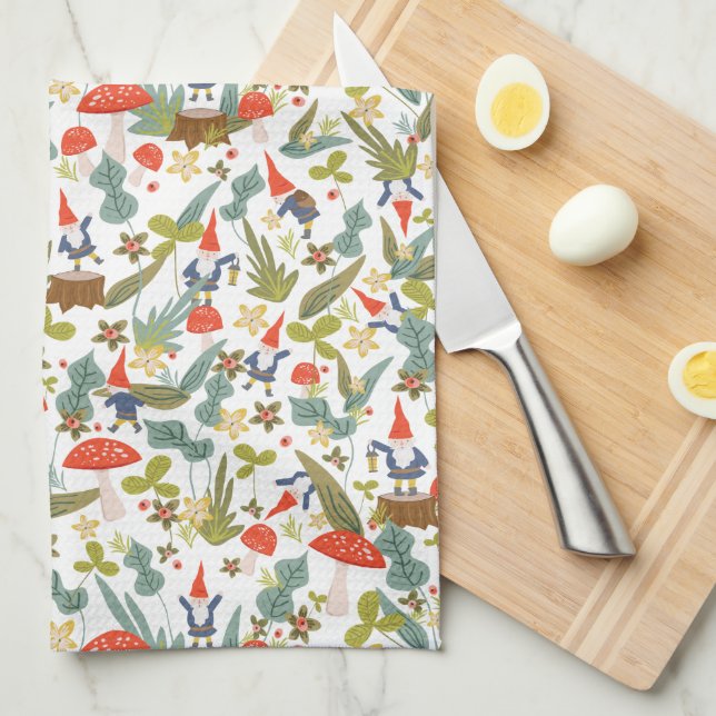 Woodland Gnomes Kitchen Towel (Quarter Fold)