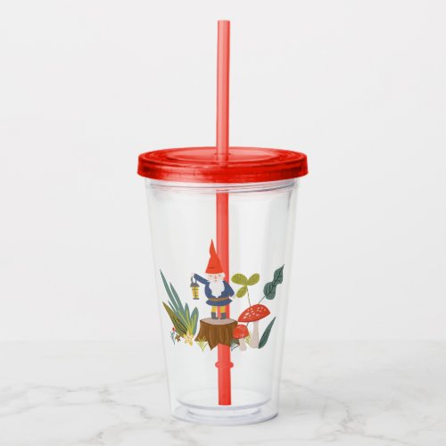 Woodland Gnomes  Mushroom Acrylic Tumbler