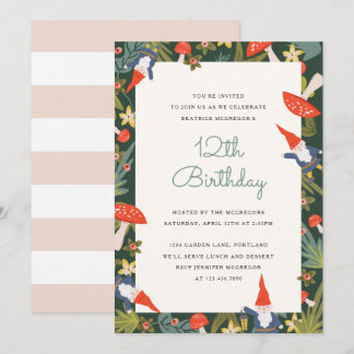 Woodland Gnomes Party Invite