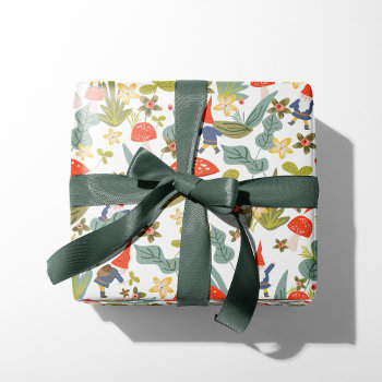 Woodland Gnomes Wrapping Paper by origamiprints at Zazzle