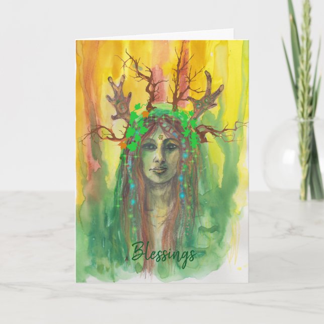 Woodland Goddess blessings Card (Front)