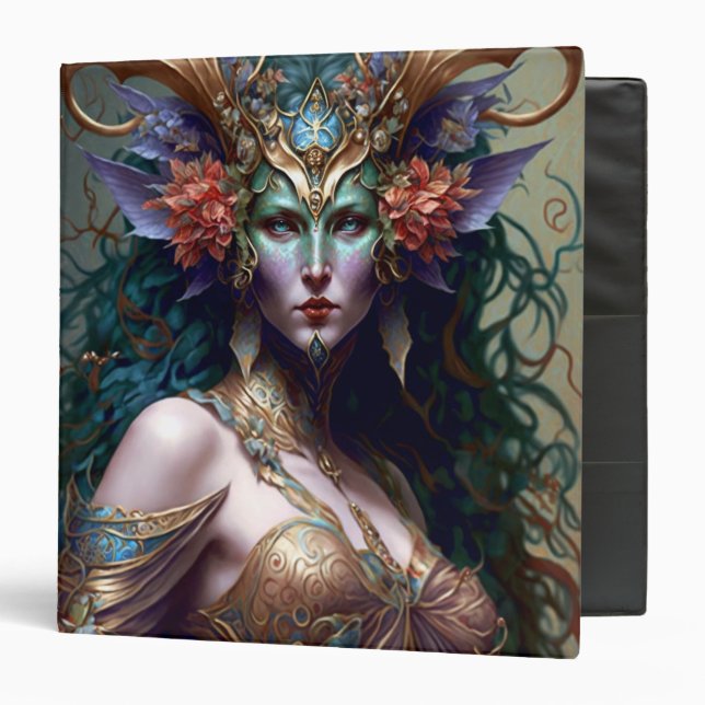Woodland Goddess Fantasy Art 3 Ring Binder (Front/Inside)