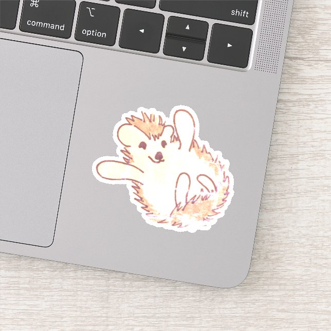 Woodland Golden Adorable Happy Hedgehog Sticker (Detail)