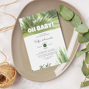 Woodland Grass Greenery Baby Shower Invitation