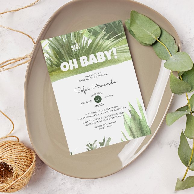 Woodland Grass Greenery Baby Shower Invitation (Creator Uploaded)
