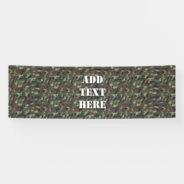 Woodland Green Camouflage  Pattern Banner (Horizontal)