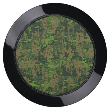 Woodland Green Digital Camouflage Decor On A Usb Charging Station by AmericanStyle at Zazzle