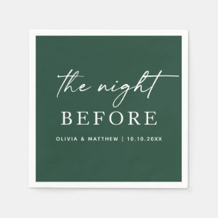 Woodland Green Rehearsal Dinner   The Night Before Napkins