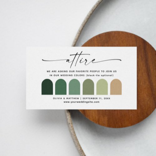 Woodland Green Wedding Insert QR | Attire Palette
