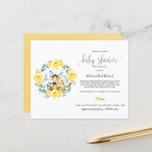 Woodland Greenery Baby Shower By Mail Invitations