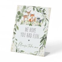 Woodland Greenery Baby Shower Favor Sign