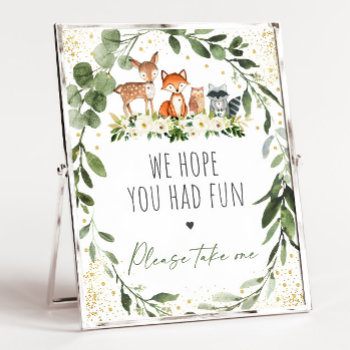 Woodland Greenery Baby Shower Favor Sign by LittlePrintsParties at Zazzle