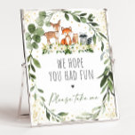 Woodland Greenery Baby Shower Favor Sign at Zazzle