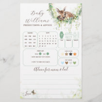 Woodland Greenery Baby Shower Predictions Game