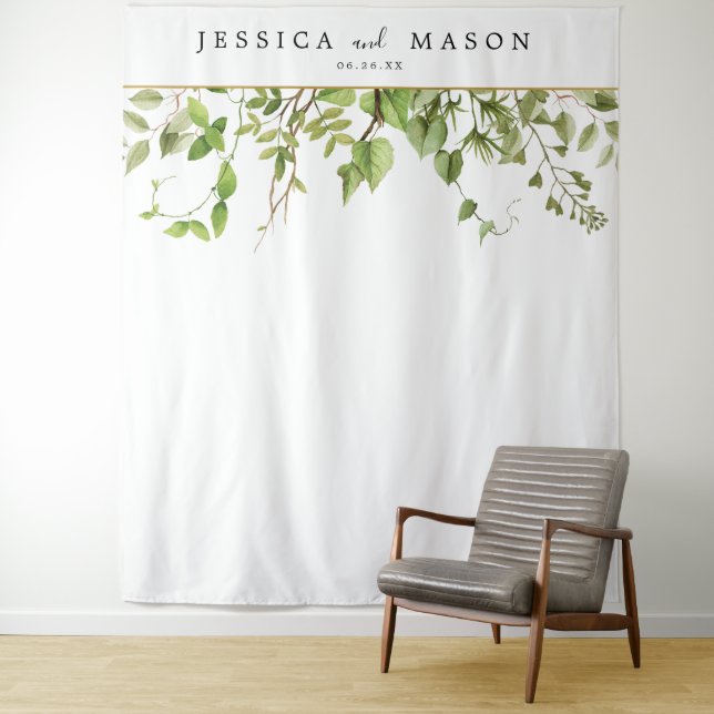 Woodland Greenery Backdrop Photo Booth (In Situ)