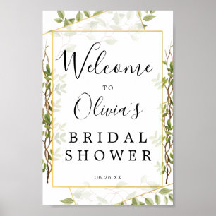 Woodland Greenery Bridal Shower Welcome Sign