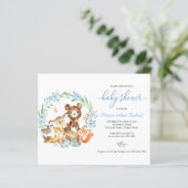 Woodland Greenery Budget Baby Shower Invitation (Standing Front)