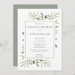 Woodland Greenery Couples Baby Shower Sprinkle Invitation