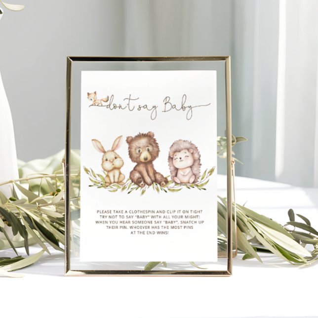 Woodland Greenery Don't Say Baby Game Poster (Creator Uploaded)