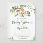 Woodland Greenery Drive By Baby Shower Invitation (Front)