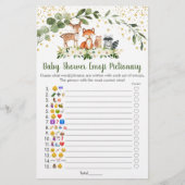 Woodland Greenery Emoji Pictionary Shower Game (Front)