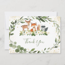 Woodland Greenery Forest Animal Thank You