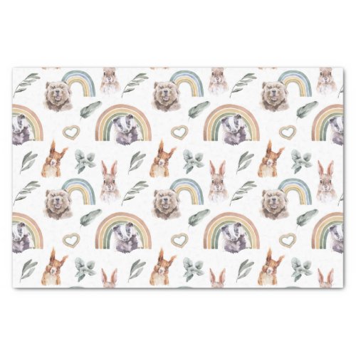 Woodland Greenery  Forest Animals  Rainbows Tissue Paper