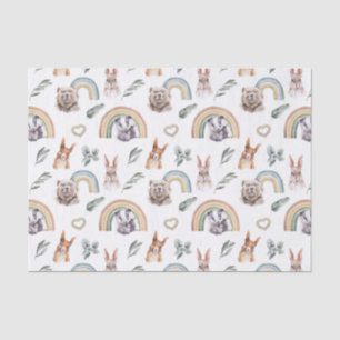 Woodland Greenery Forest Animals & Rainbows Tissue Paper